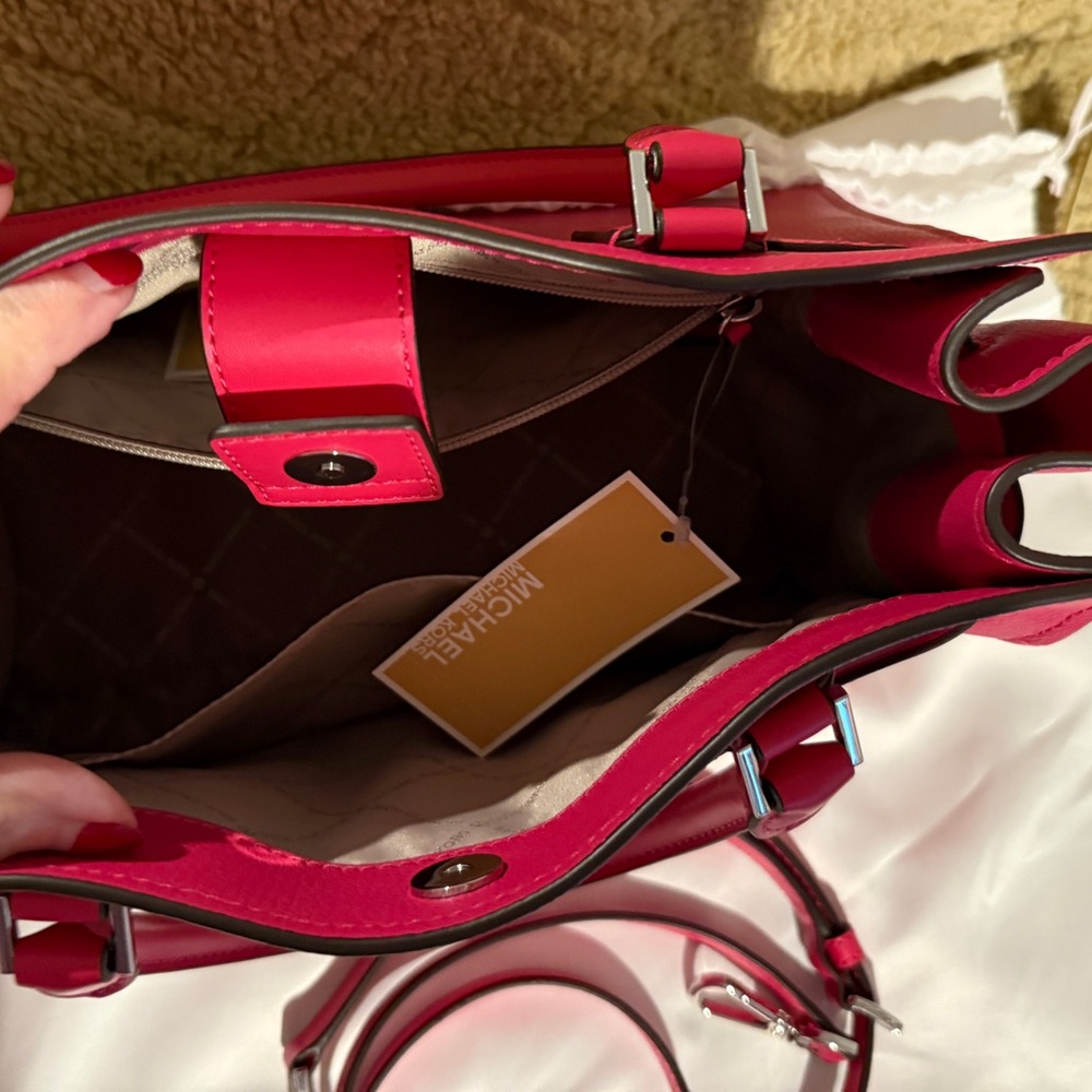 Michael Kors Fuchsia Satchel Shoulder Bag NWT - Picture 9 of 9